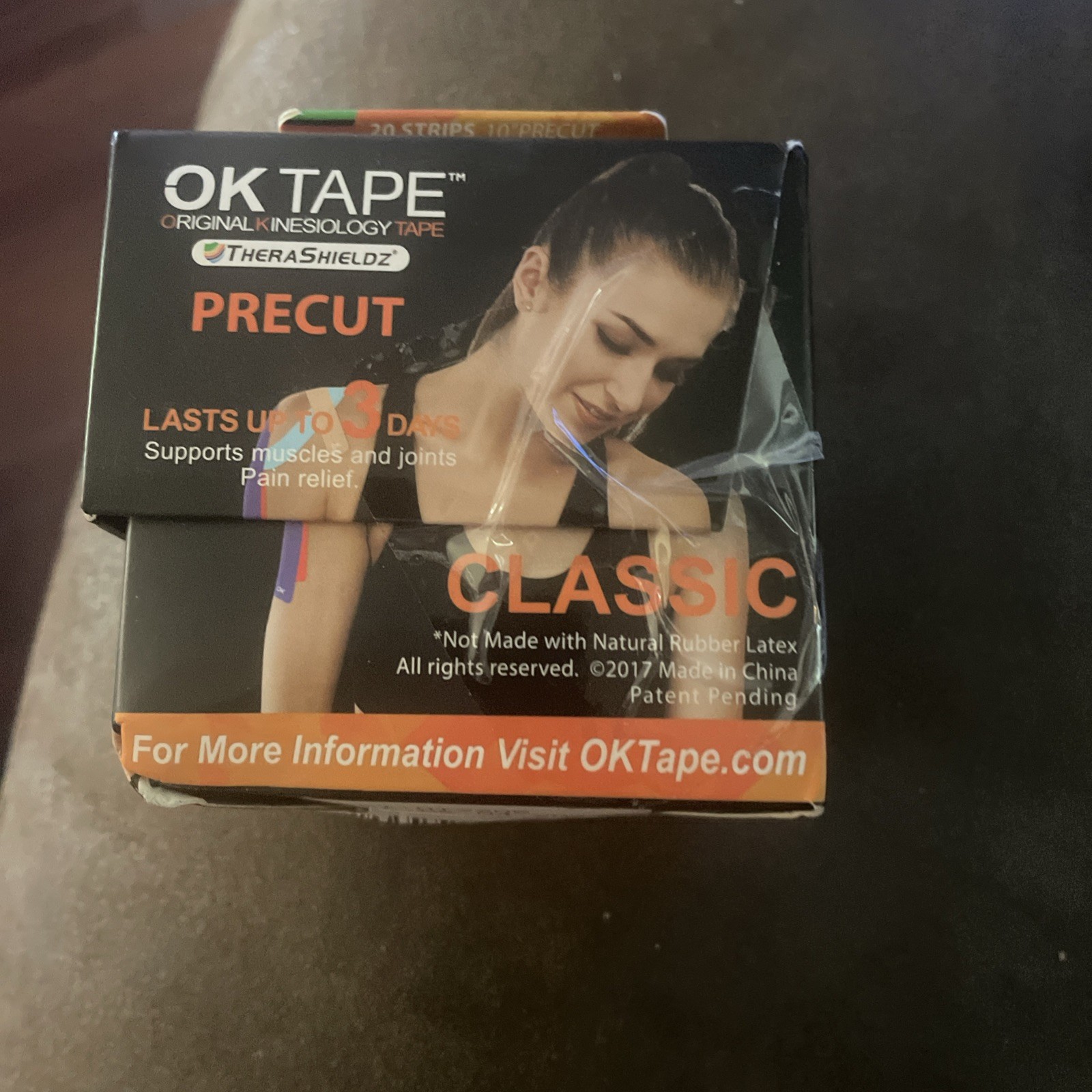OK TAPE Kinesiology Tape 10” Precut 20 Strips, Cotton Elastic Green Sports Tape