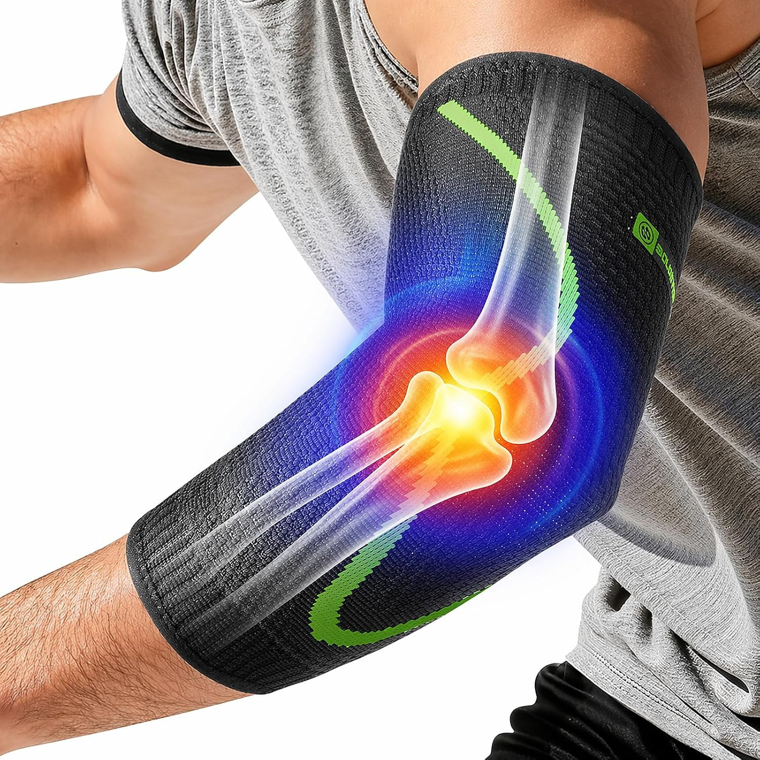Elbow Brace for Tennis Elbow & Tendonitis, Compression Sleeve with Gel Pads, 4D