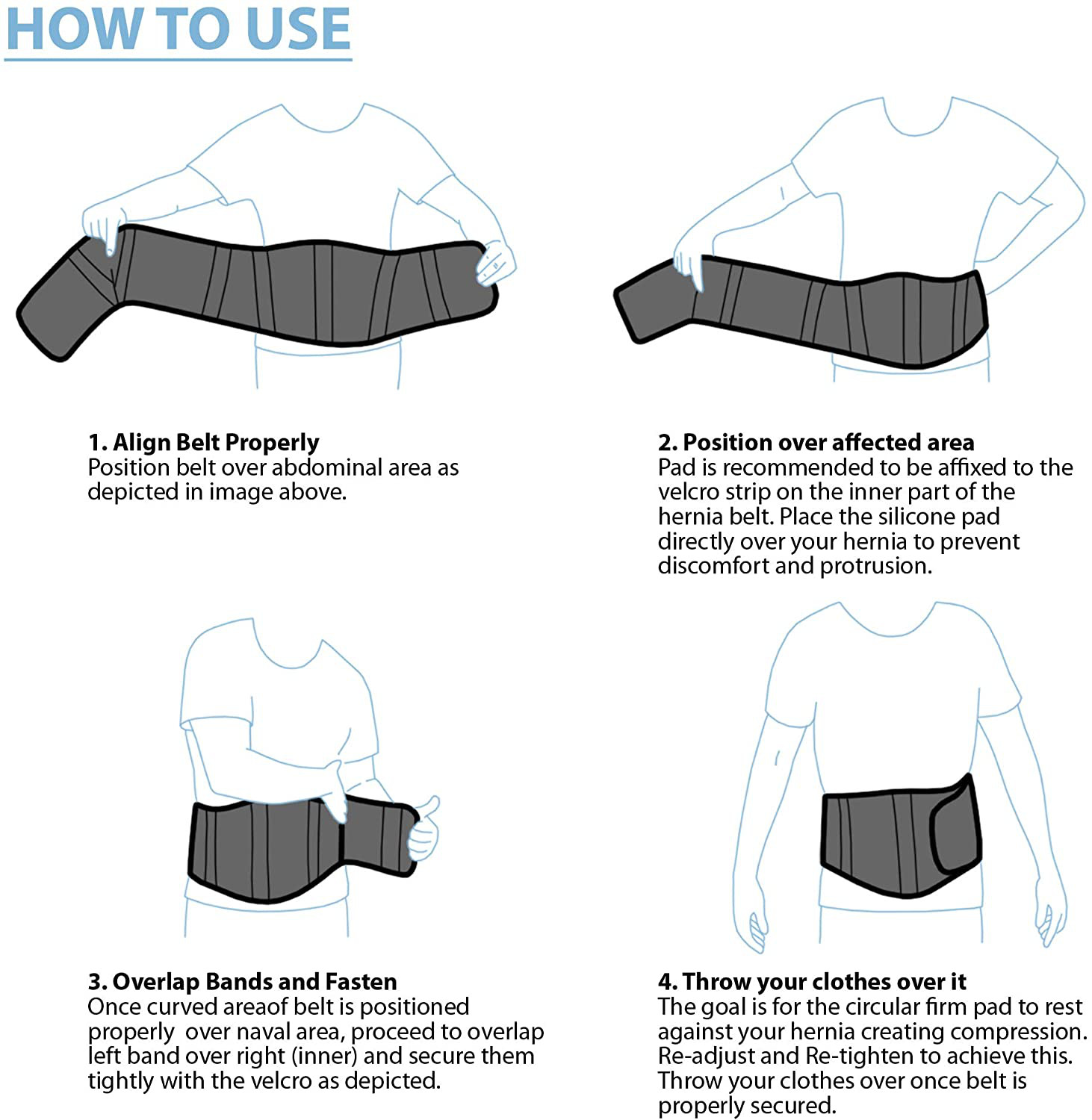 ORTONYX Ergonomic Umbilical Hernia Belt for Women and Men – Abdominal Support