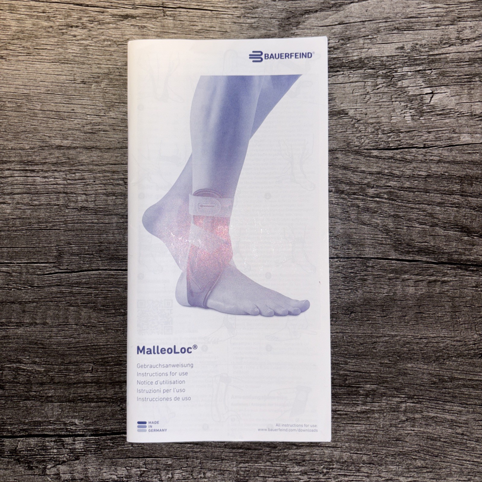Bauerfeind MalleoLoc Ankle Splint Stabilizer Support For Left Ankle Size 1