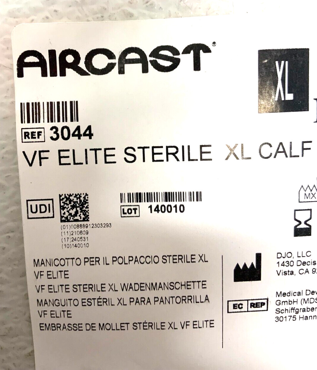 NEW Lot of 2 Aircast Ref 3044 VF Venaflow Size XL Calf Cuff w/Instructions 17E