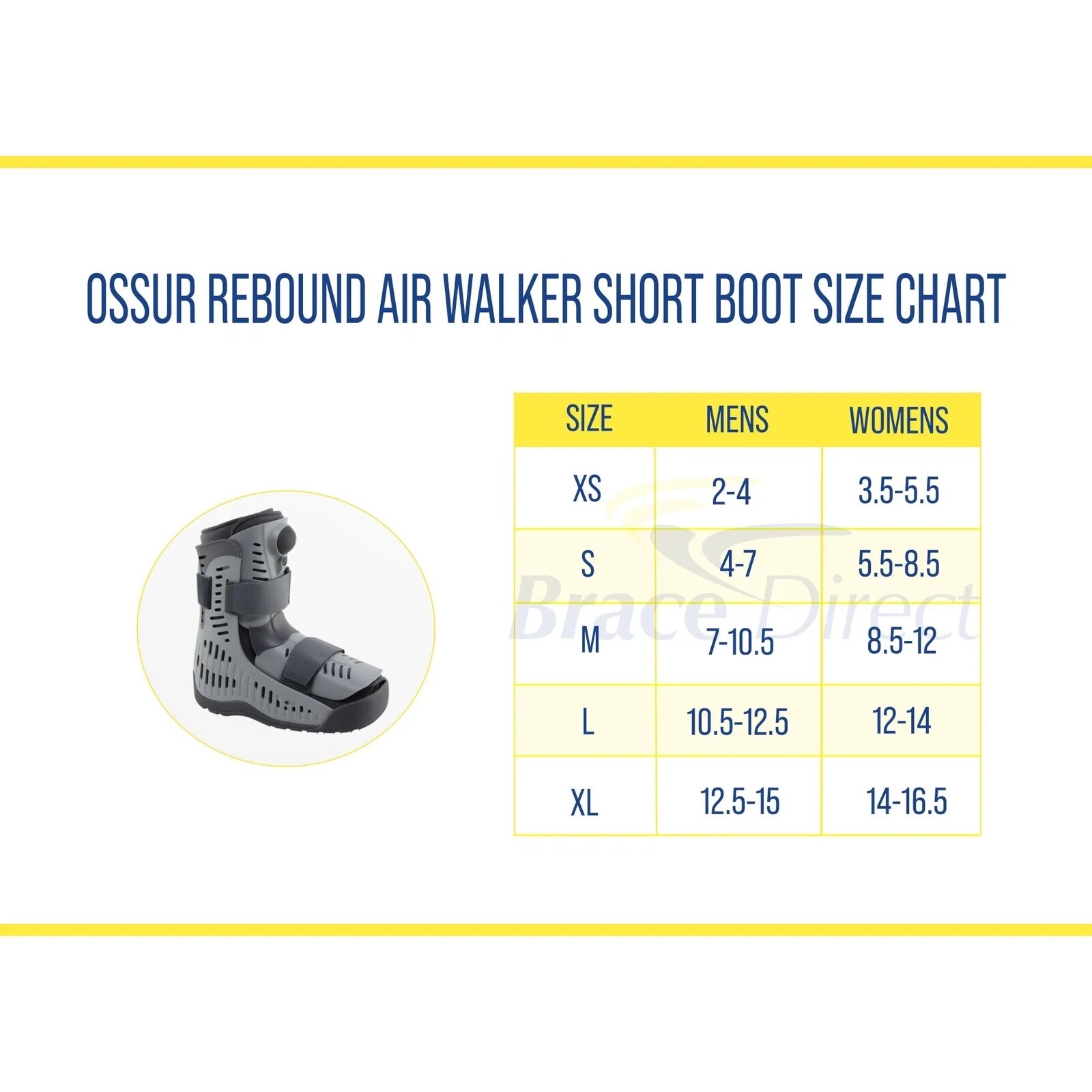 Ossur Rebound Air Walker Low Top Short Boot Size Large