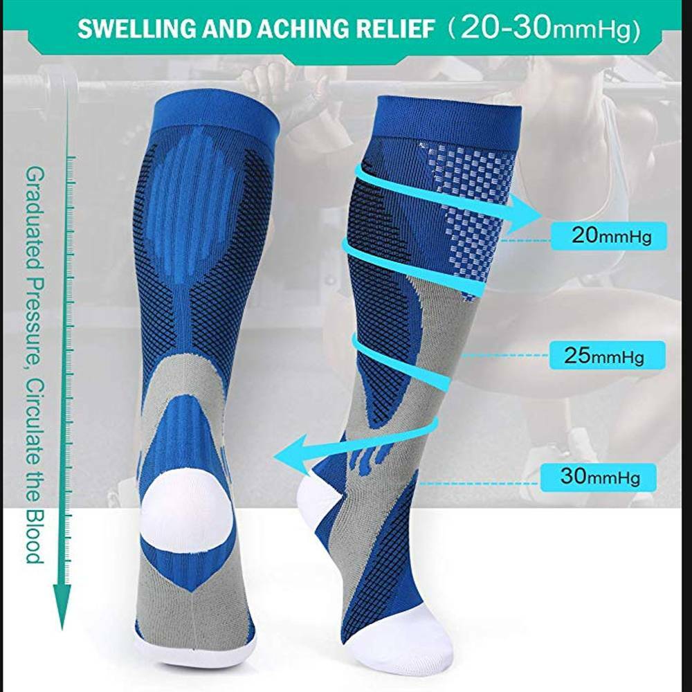 1-3 Pairs Copper Compression Socks 20-30mmHg Graduated Support Mens Womens S-XL