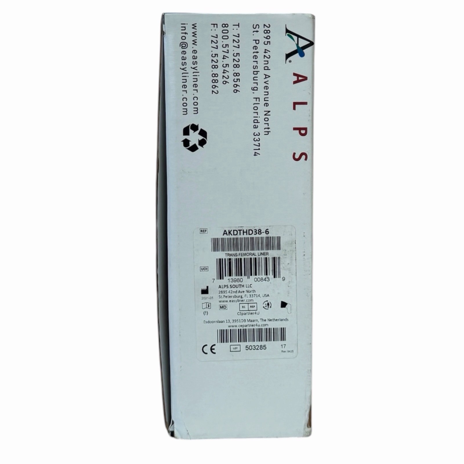 ALPS Extreme Above Knee Transfemoral Gel Locking Liner AKDTHD38-6 SEALED