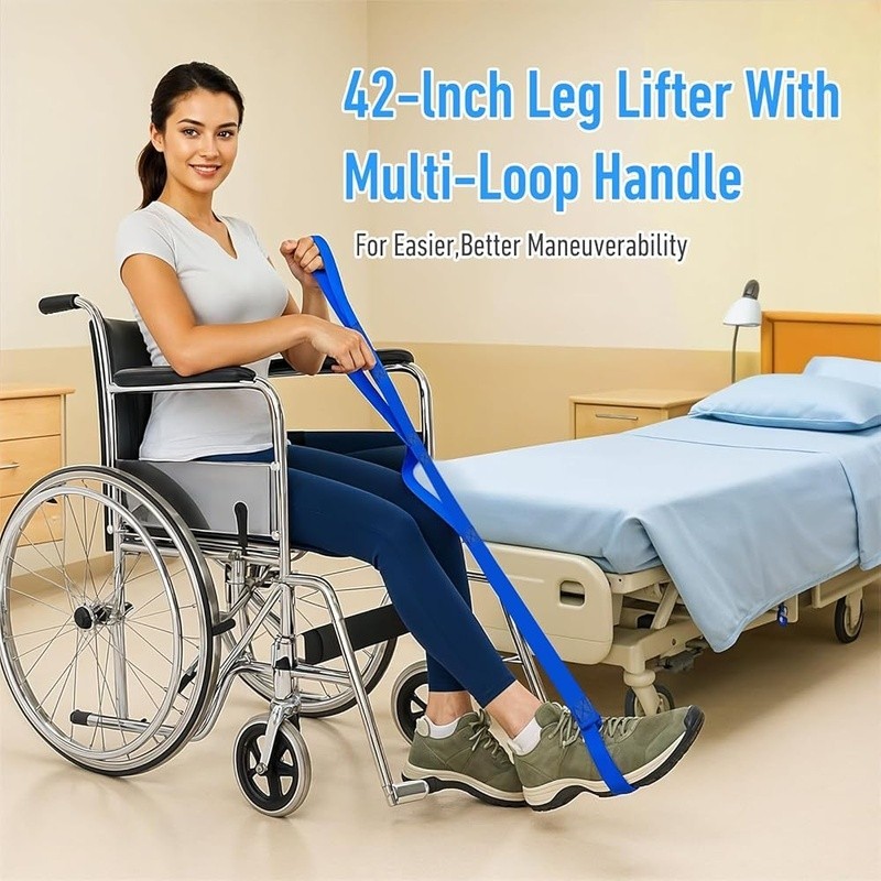 Leg Lifter Strap Post Hip Surgery Recovery Mobility Aid Adjustable Handles New