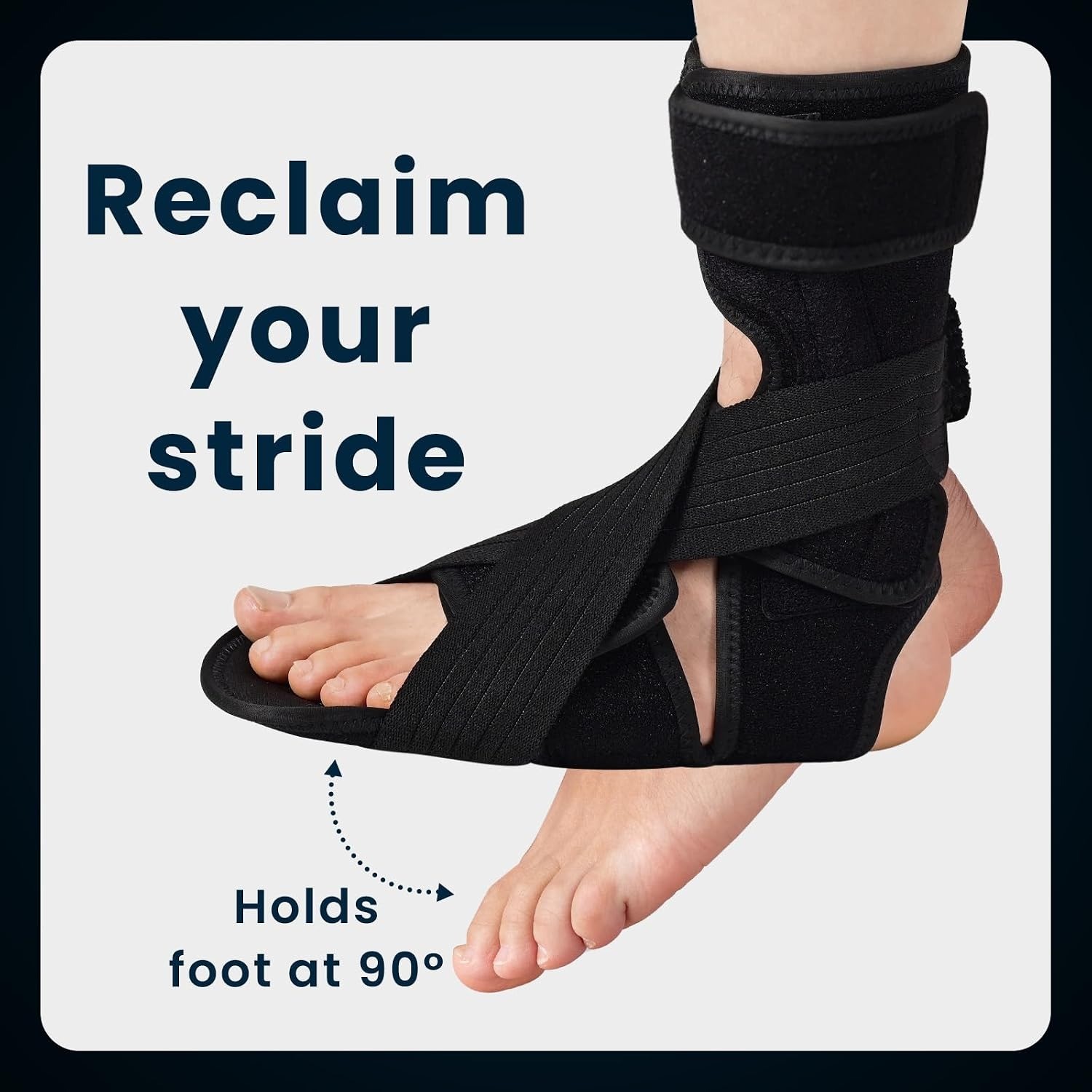 Welnove Drop Foot Brace AFO Ankle Support Walking Brace 1 Count Adjustable