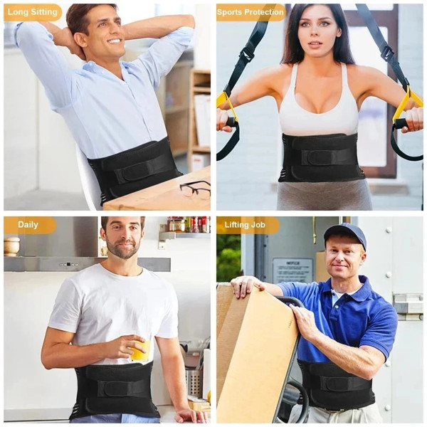 Breathable Lumbar Support Belt Adjustable Back Brace for Lower Back Pain Relief