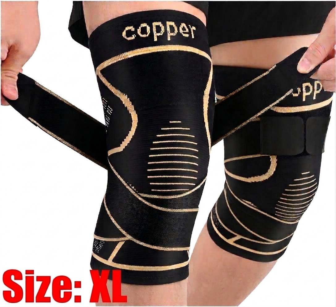 Knee Brace Support Sleeve for Arthritic Knee Pain Running Workout 2 Pack – XL