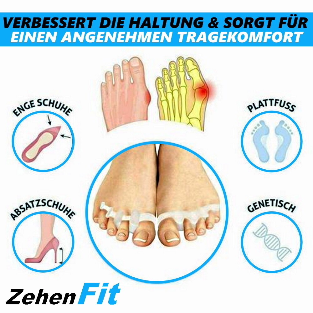 ToeFit Toe Spreader Splint Hallux Valgus Bandage Flip Flops [2 Pairs]