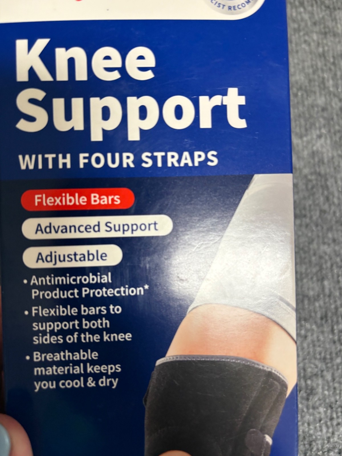 Walgreens Knee Support Brace Four Straps Adjustable Flexible Bars One Size