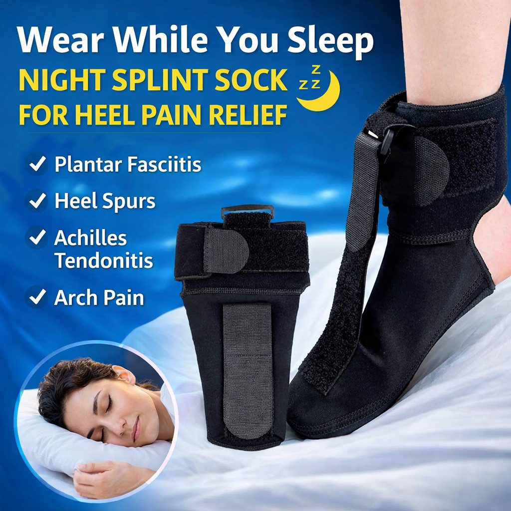 Plantar Fasciitis Night Splint Sock Foot Brace Heel Pain Relief Arch Support Adj