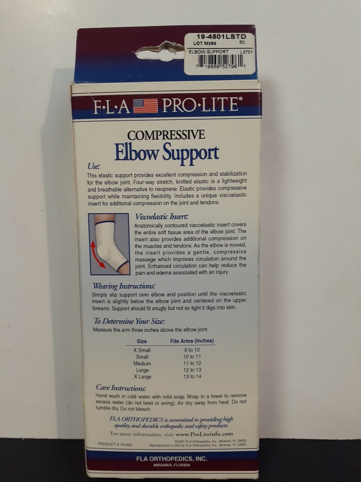 FLA XL Compressive Elbow Support with Viscoelastic Insert White tennis and golfe