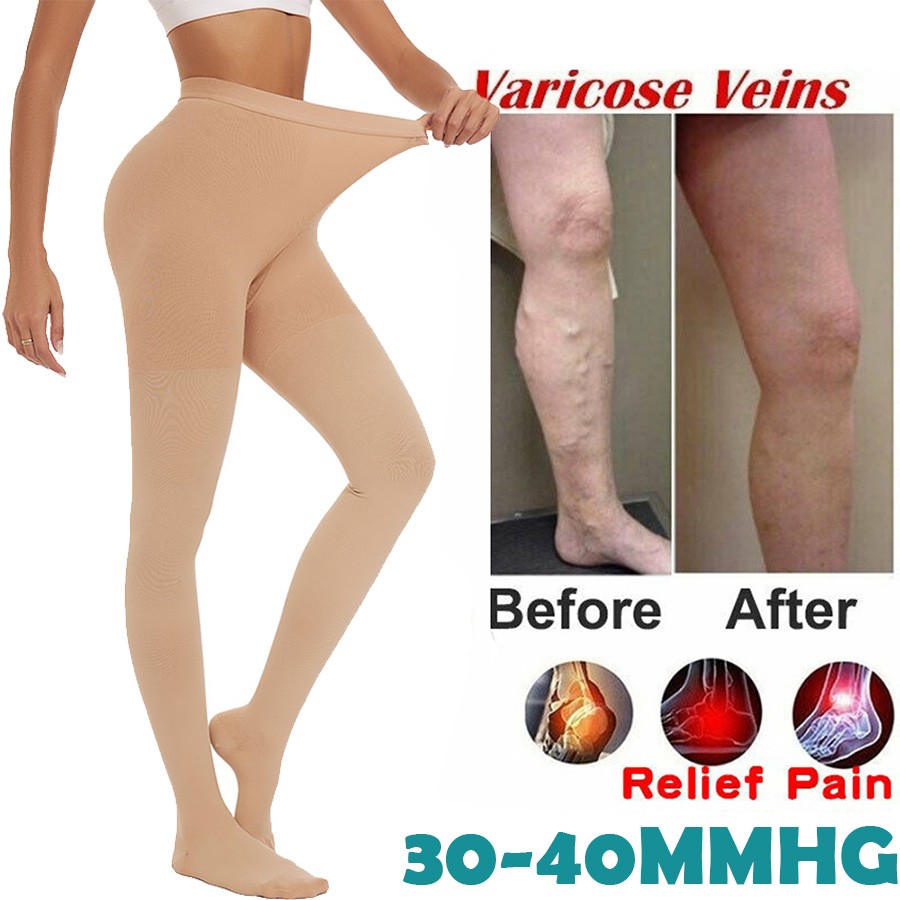 New FDA Opaque Compression Stockings Pantyhose Therapeutic 20-30 mmHg Close Toe
