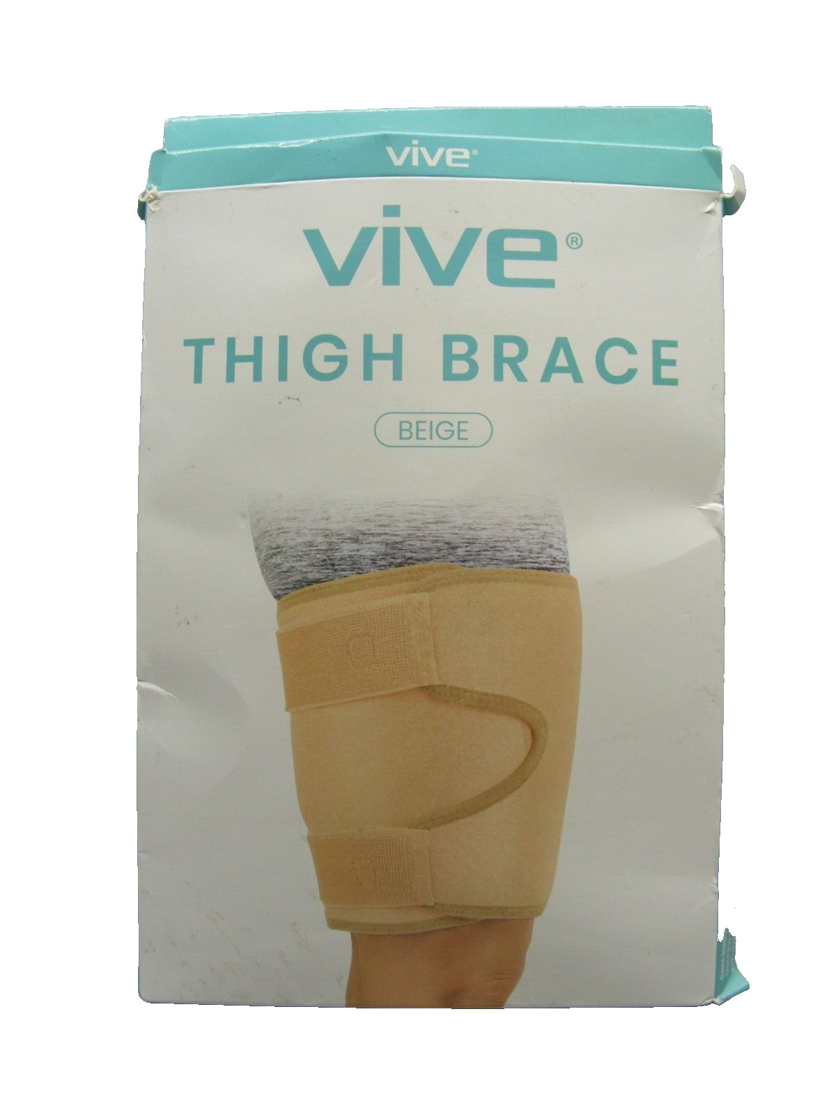 VIVE Thigh Support Brace One Size fits Most Right or Left up to 32″ Beige