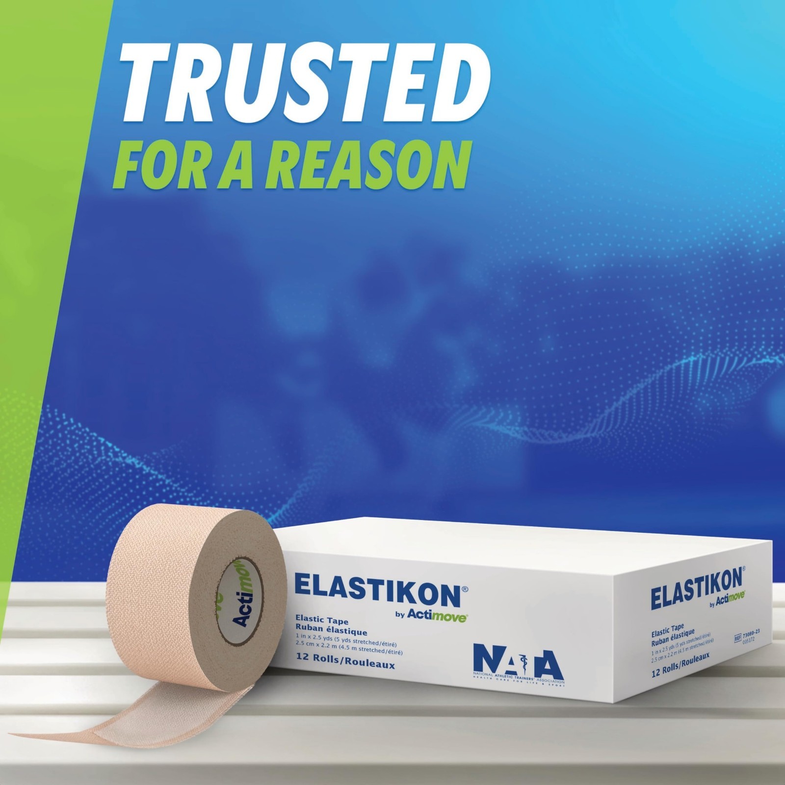 Elastic Cotton Tape 1″ x 2.5 yd – 12 Rolls for Compression & Support, Injuries