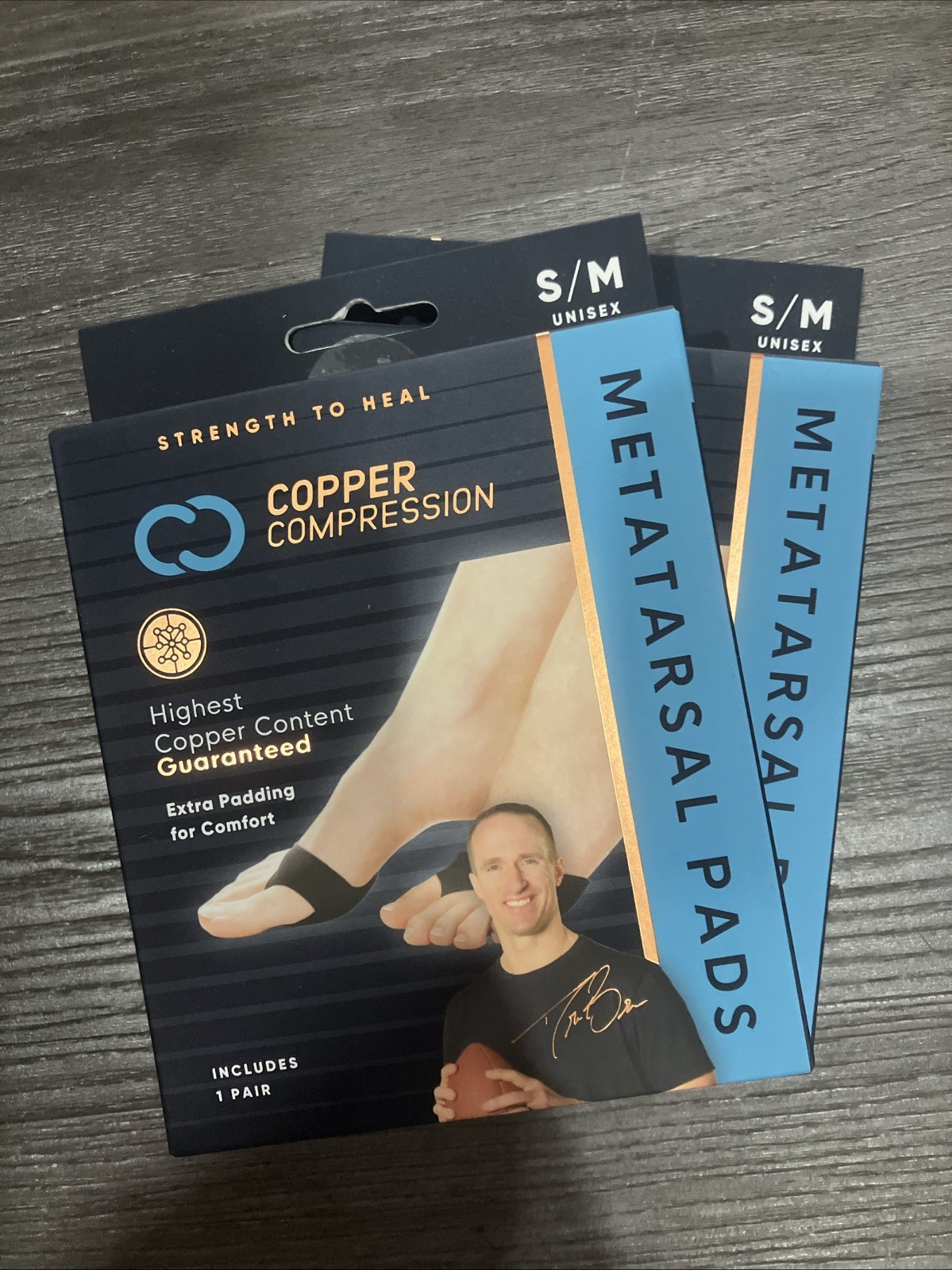 2 copper compression metatarsal pads S/M
