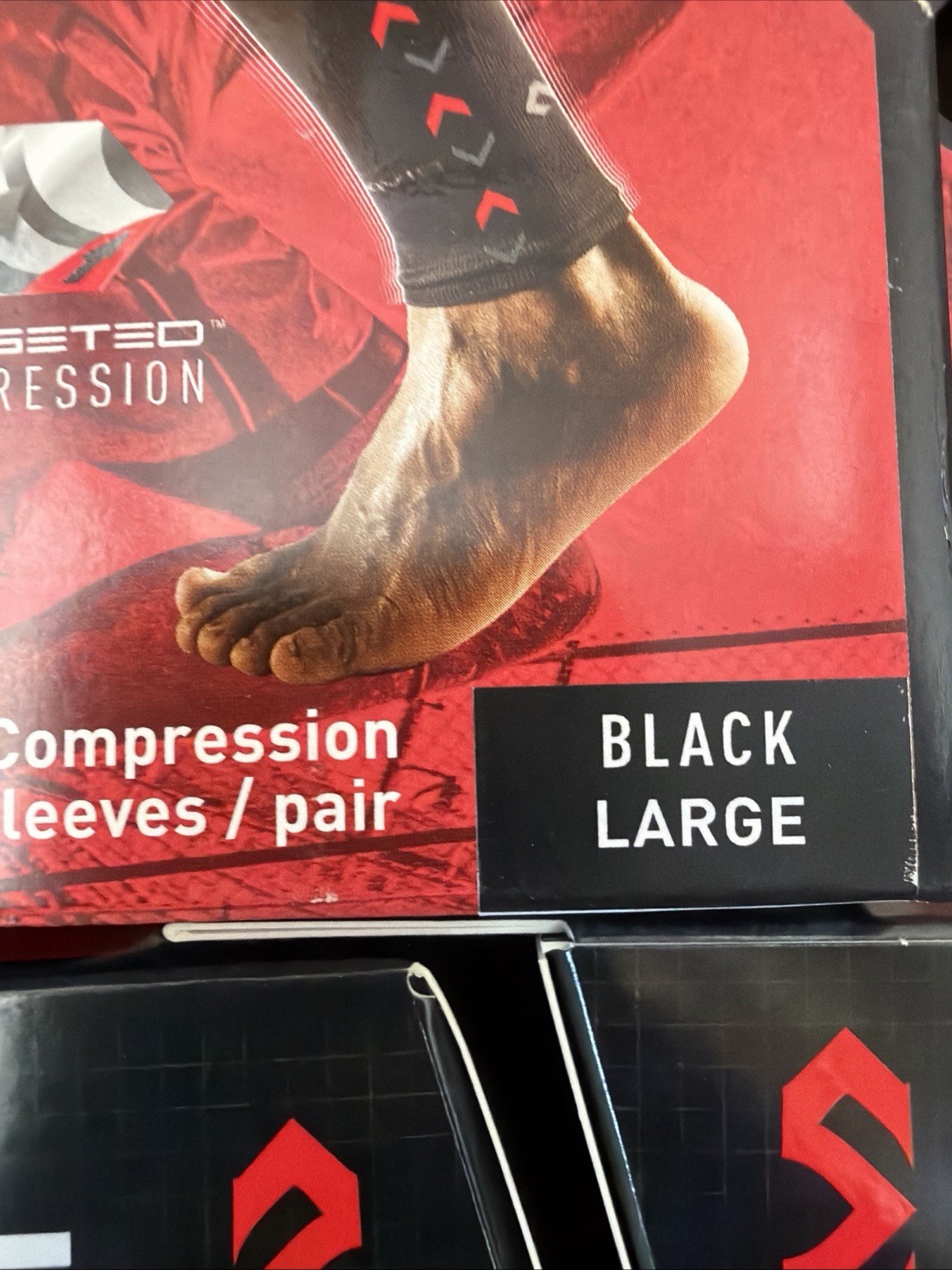 Bogo McDavid Elite Compression Calf Sleeve #8846 Black/Blue Large Pair NEW