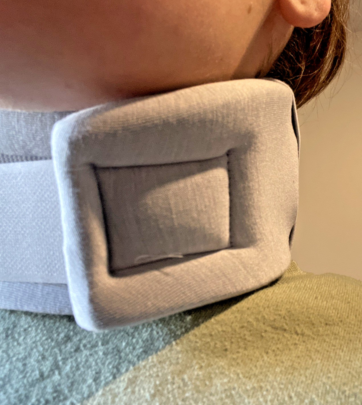 New In Package Soft Foam Gray Adjustable Personal Injury Neck Pillow