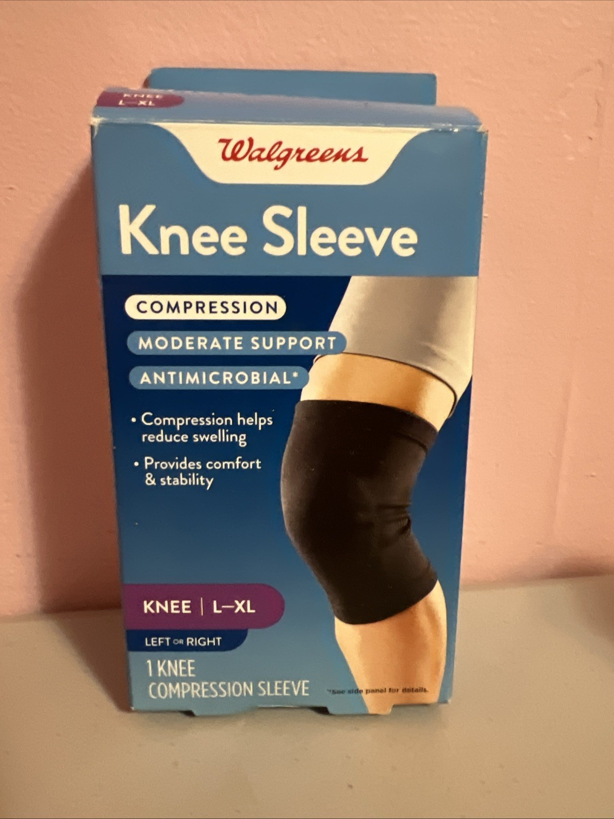 Walgreens~Moderate Support Compression Knee Sleeve~Size L/XL~Fits Left Or Right