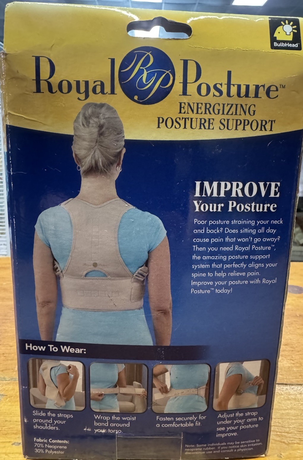 Bulbhead Unisex Royal Posture Energizing Posture Support Size L/XL
