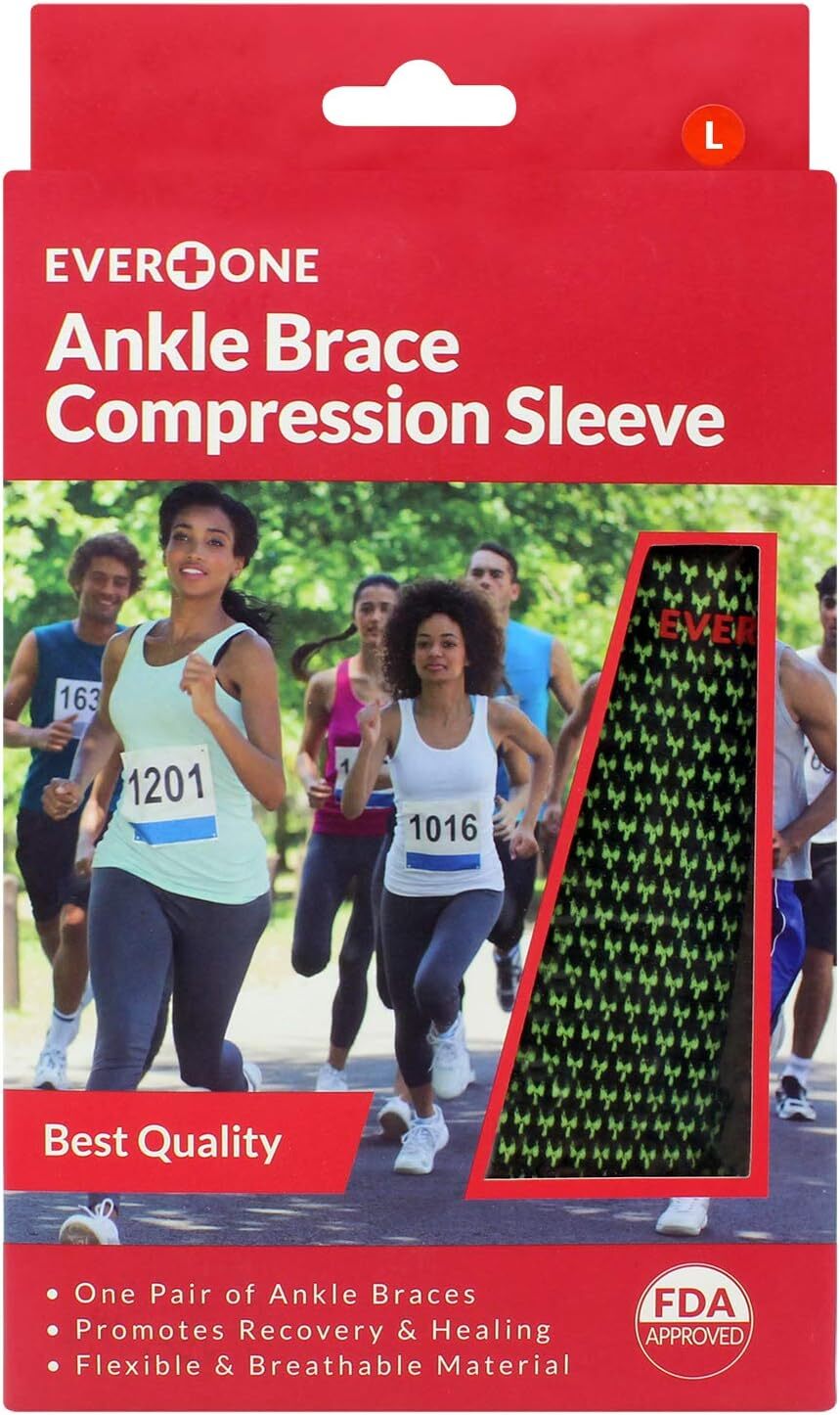 EverOne Ankle Brace Compression Sleeve Unisex – 1 Pair (2PC)