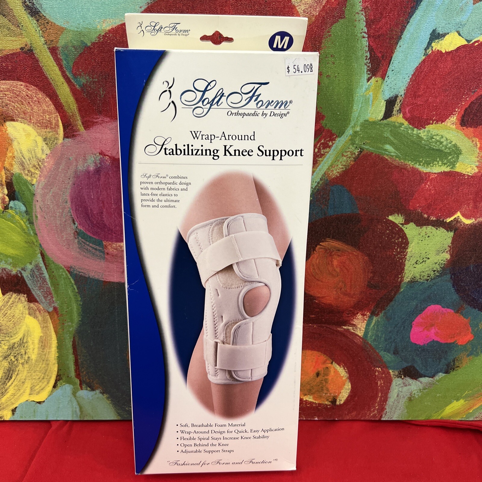 FLA Soft Form Wrap Around Stabilizing Knee Support, Beige, Medium New In Box