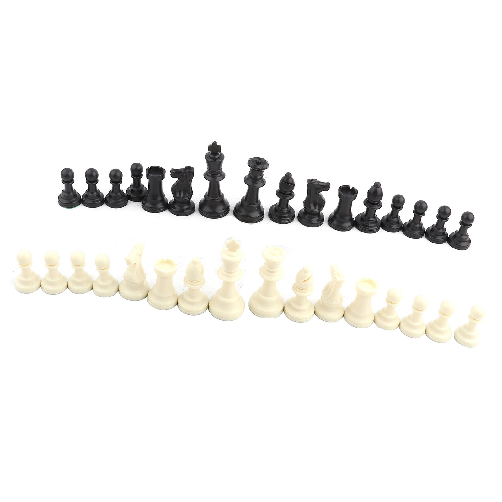 Plastic Chessmen Set International Chess Game Complete Chessmen Set Black&&White
