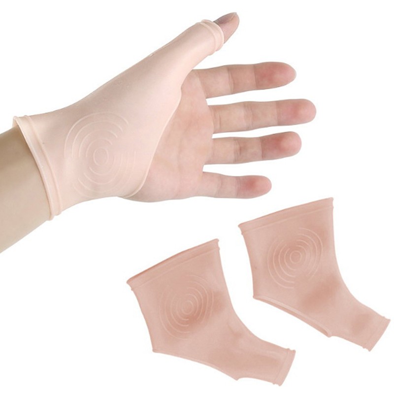2PCS/1Pair Silicone Gel Wrist Thumb Support Gloves Arthritis Pressure Corre Jf
