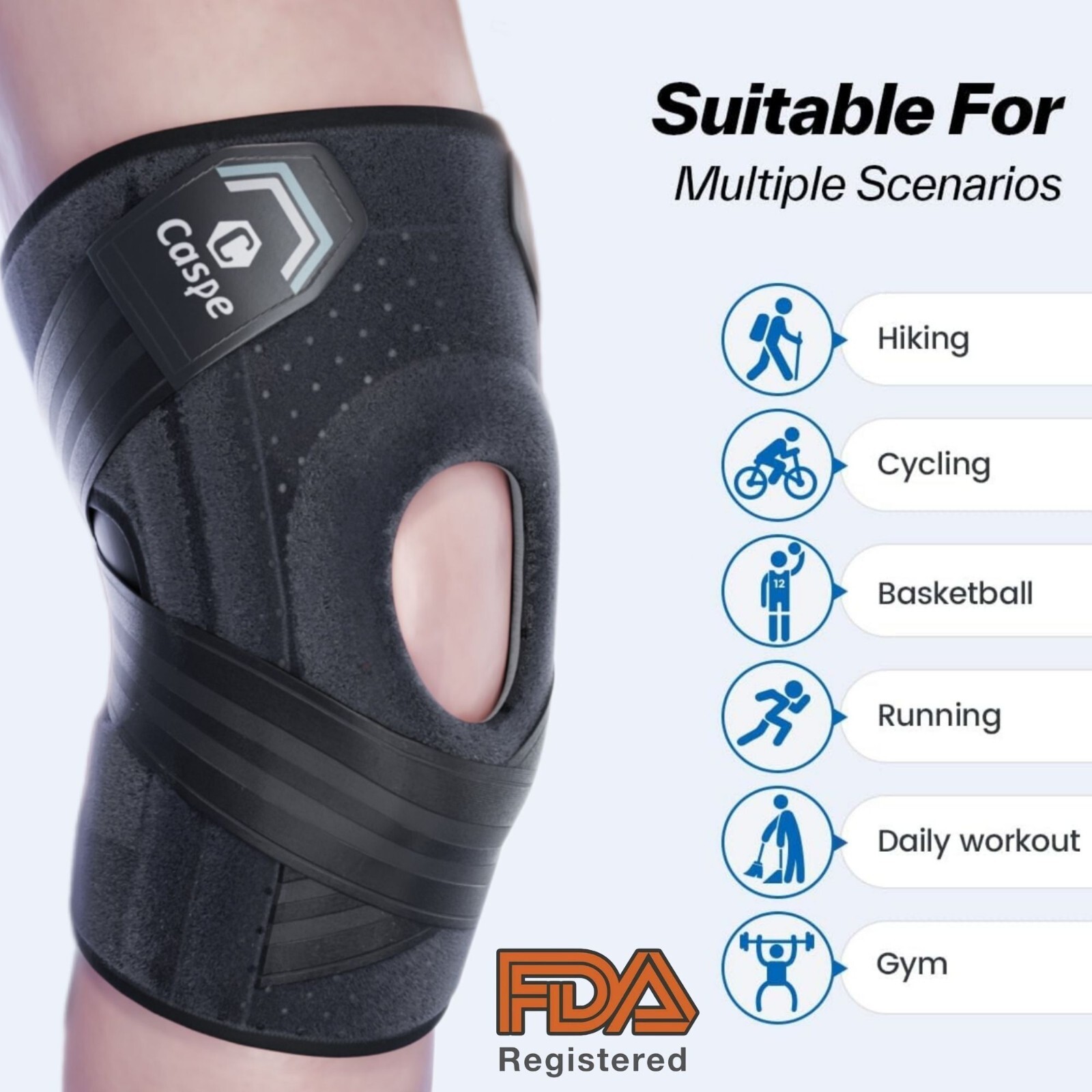 Knee Brace Support Stabilizer Adjustable Knee Wrap Knee Joint Brace Knee Sleeve