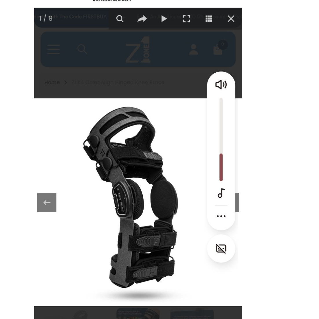 Z1 ONE K4 OsteoAlign Hinged Knee Brace Adjustable Anti-Slip Silicone Neoprene