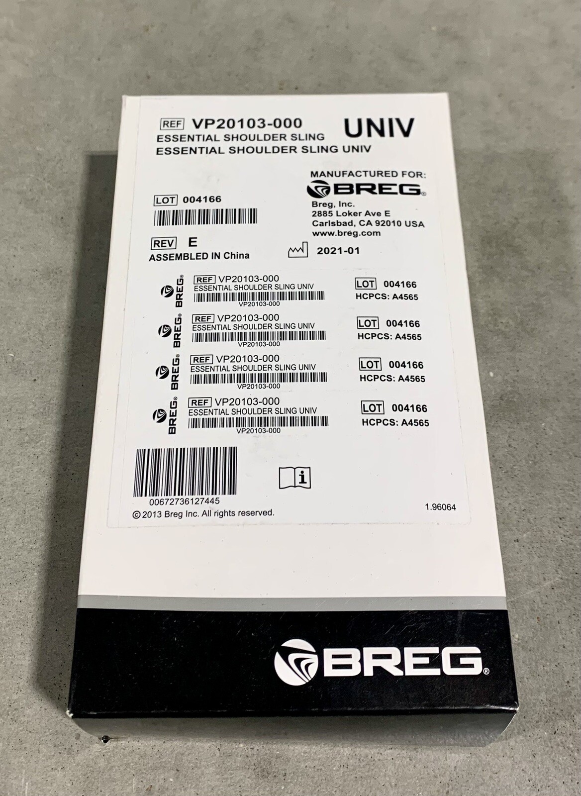 **LOT OF 26** Breg Universal Essential Shoulder Sling VP20103-000 NEW IN BOX