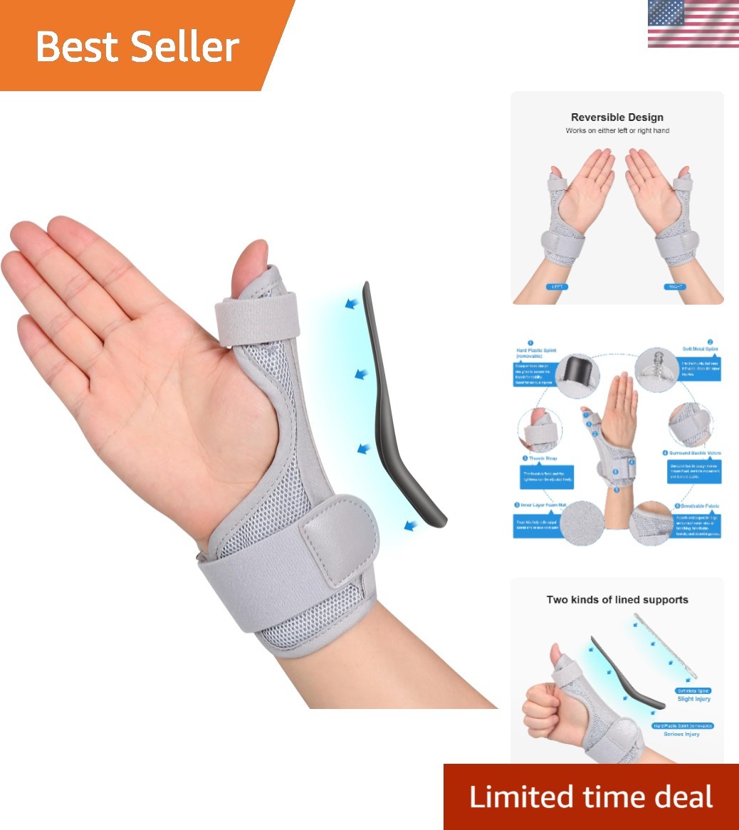 Adjustable and Breathable CMC Joint Brace for Thumb Pain Relief – Universal Fit