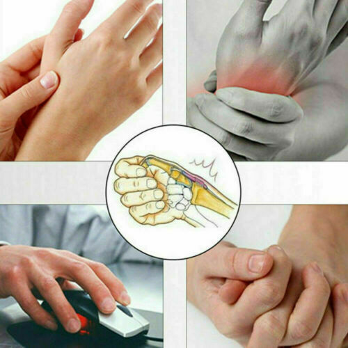 Hemp ash Palm Arthritis Compression Pain Relief Half-Finger Thicken Gloves Black