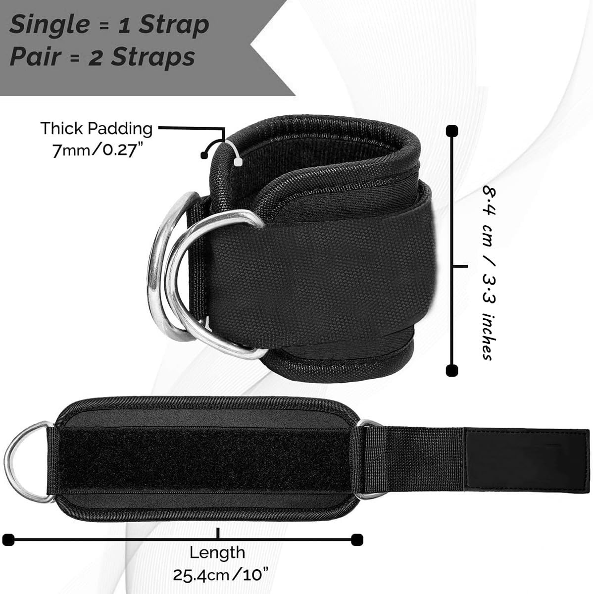 Correas de tobillo y bandas de resistencia ajustables para gym pierna gluteo
