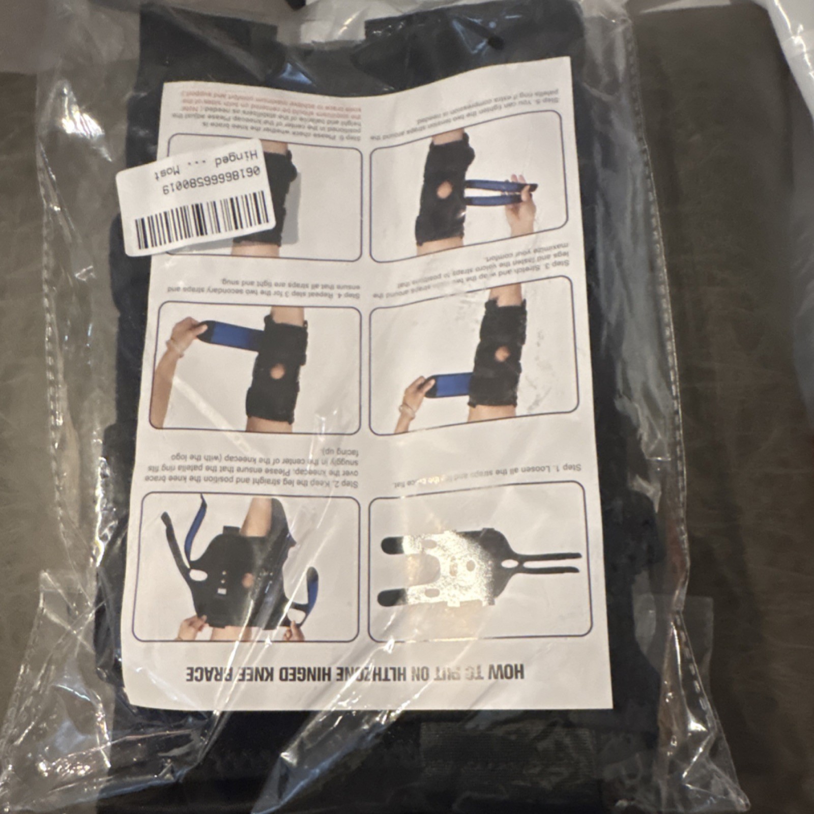 Hinged Knee Brace Black Adjustable Stabilization New
