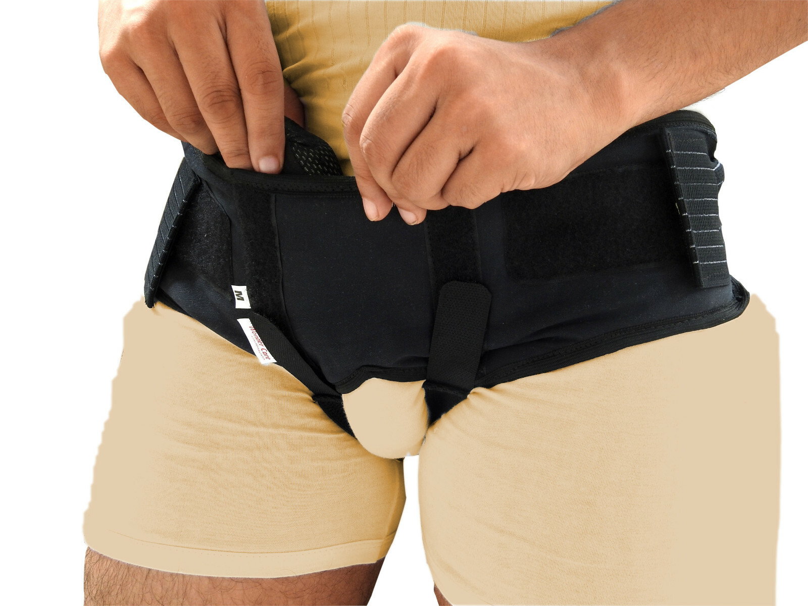 Inguinal Hernia Support Truss brace for Double Two Removable Compression pads.