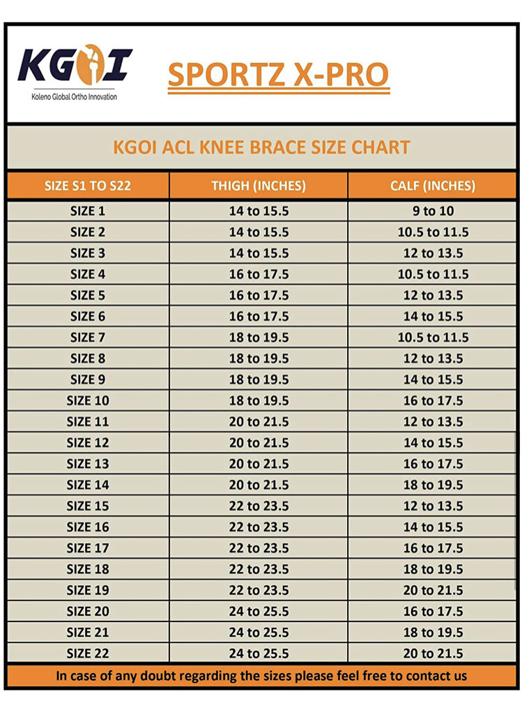 KGOI Knee Brace for Acl/Ligament/Sports Injuries/Arthritis/Knee Joint Size 7