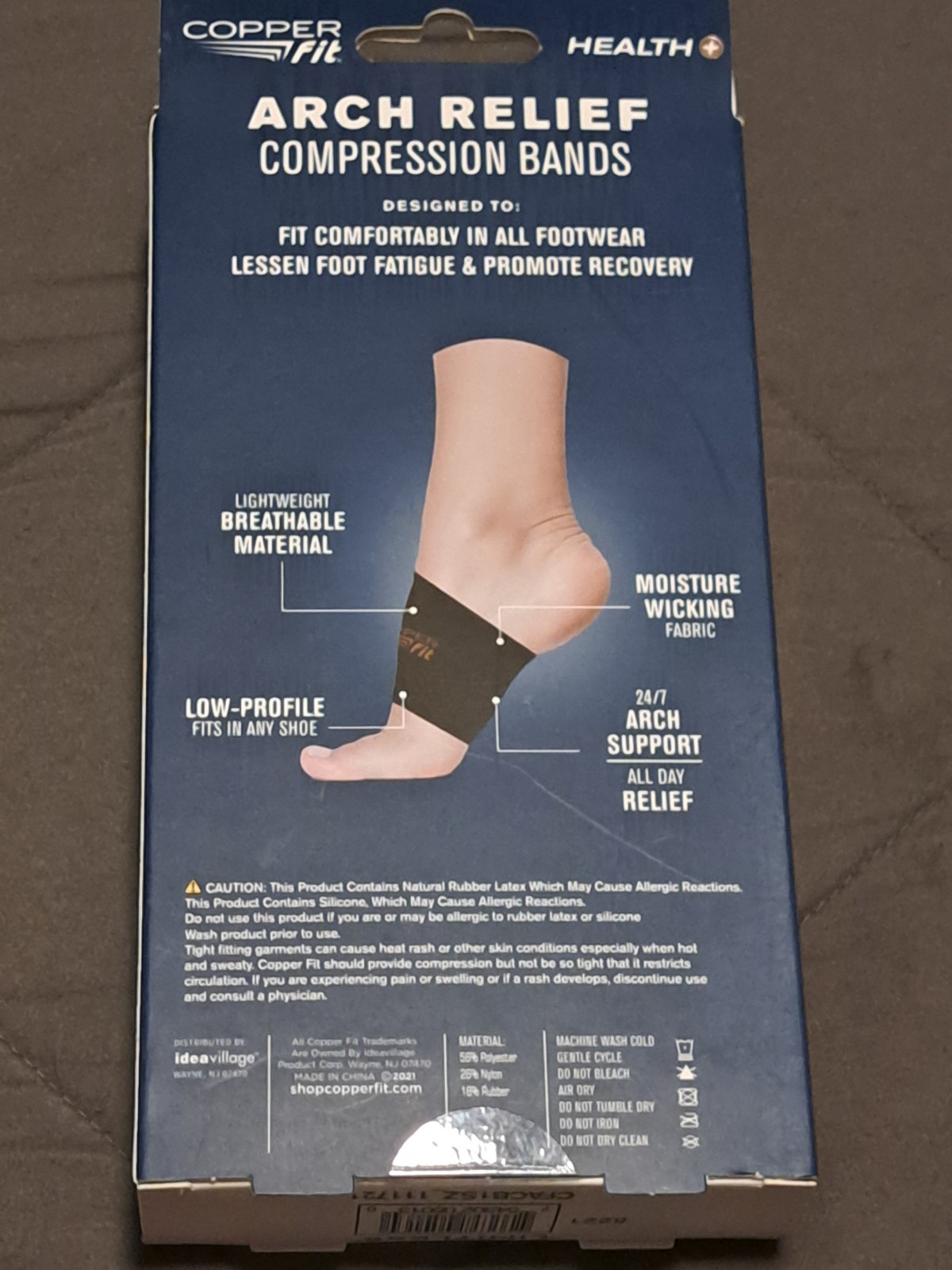 Copper Fit Health Unisex Arch Relief Compression Bands for Plantar Fasciitis