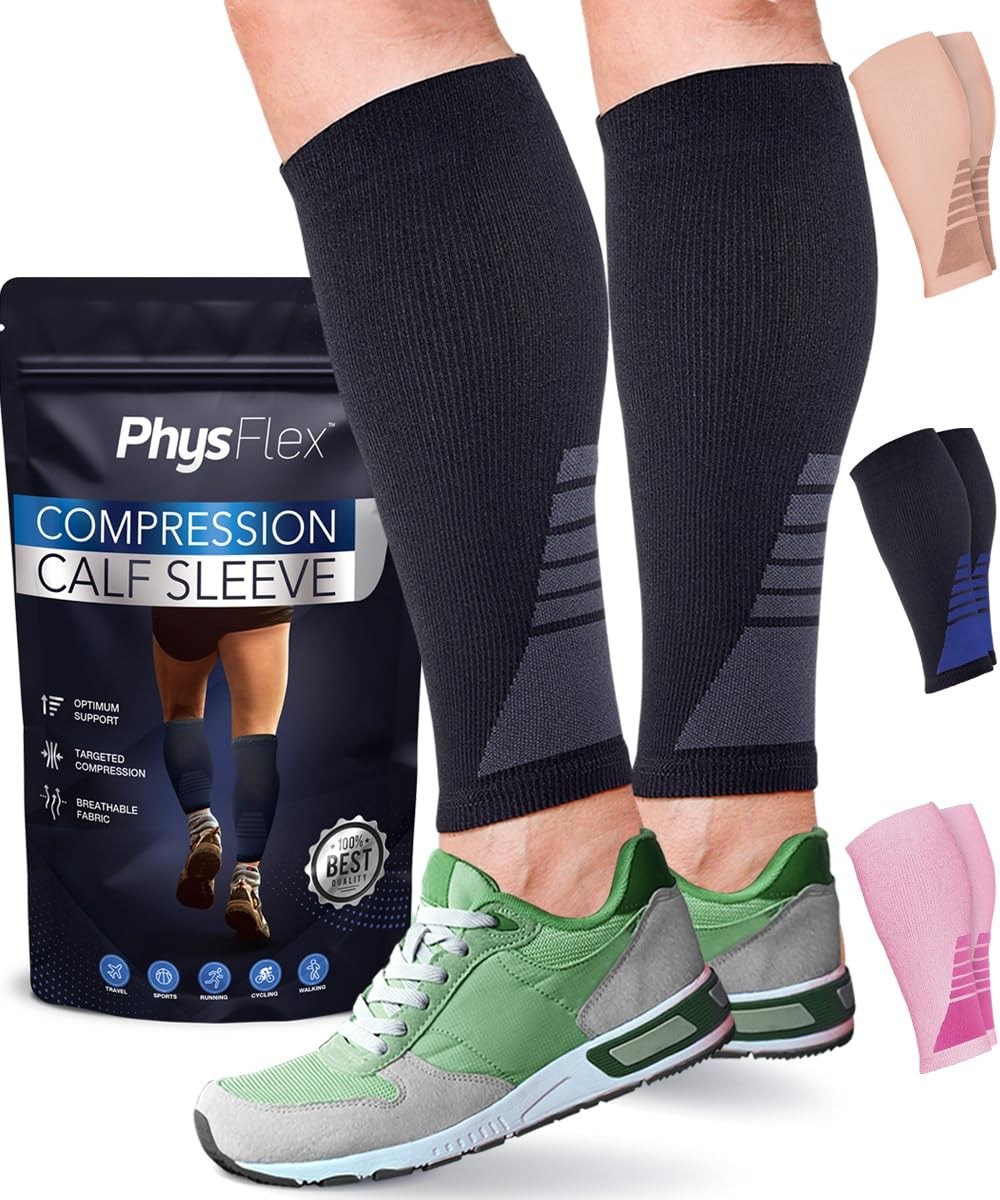 Calf Compression Sleeves for Men and Women – (1 Pair) Footless Compression So…