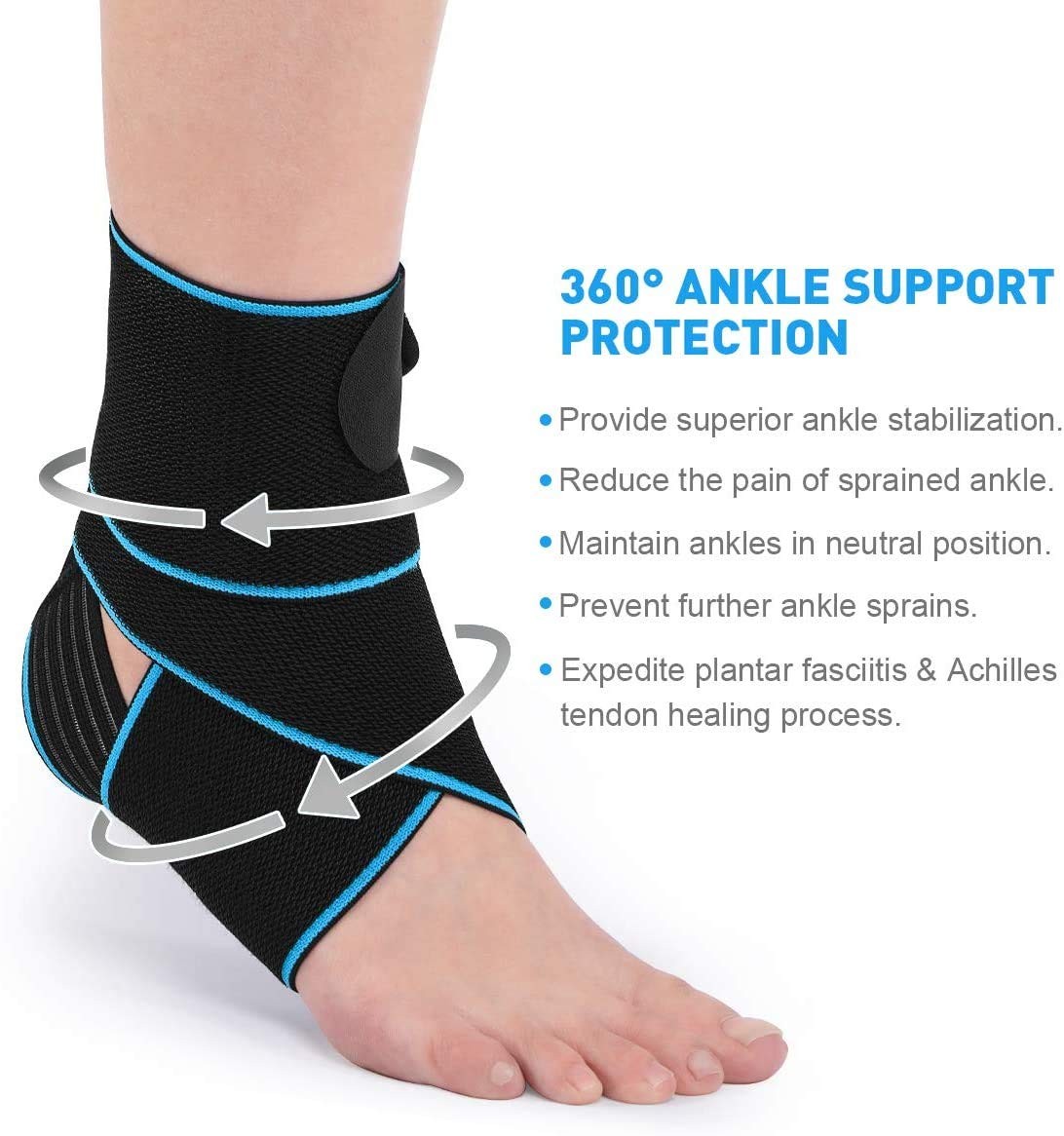 Candy Li Ankle Support Brace Breathable Nylon Adjustable Green 1 Size Fits All