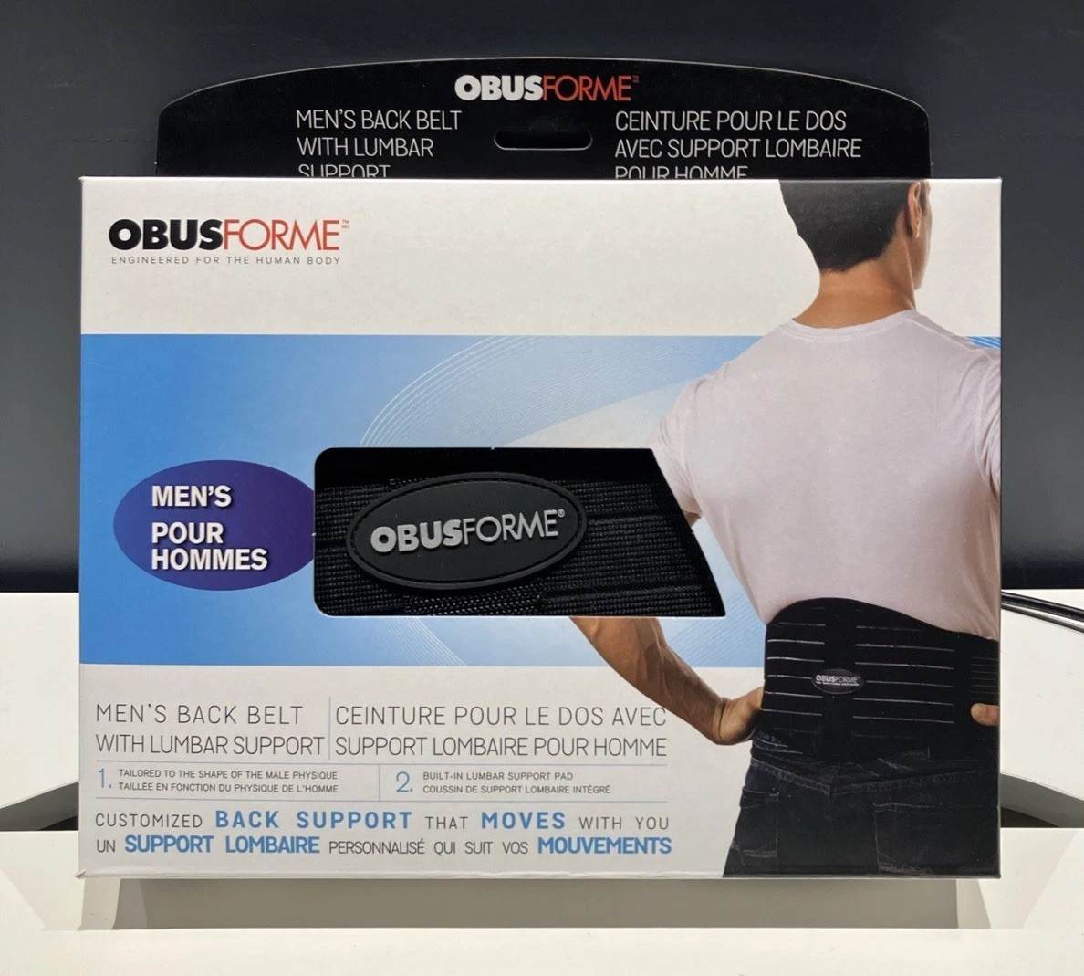 ObusForme Medium Men’s Back Belt Lumbar Support Brace Medium – NEW