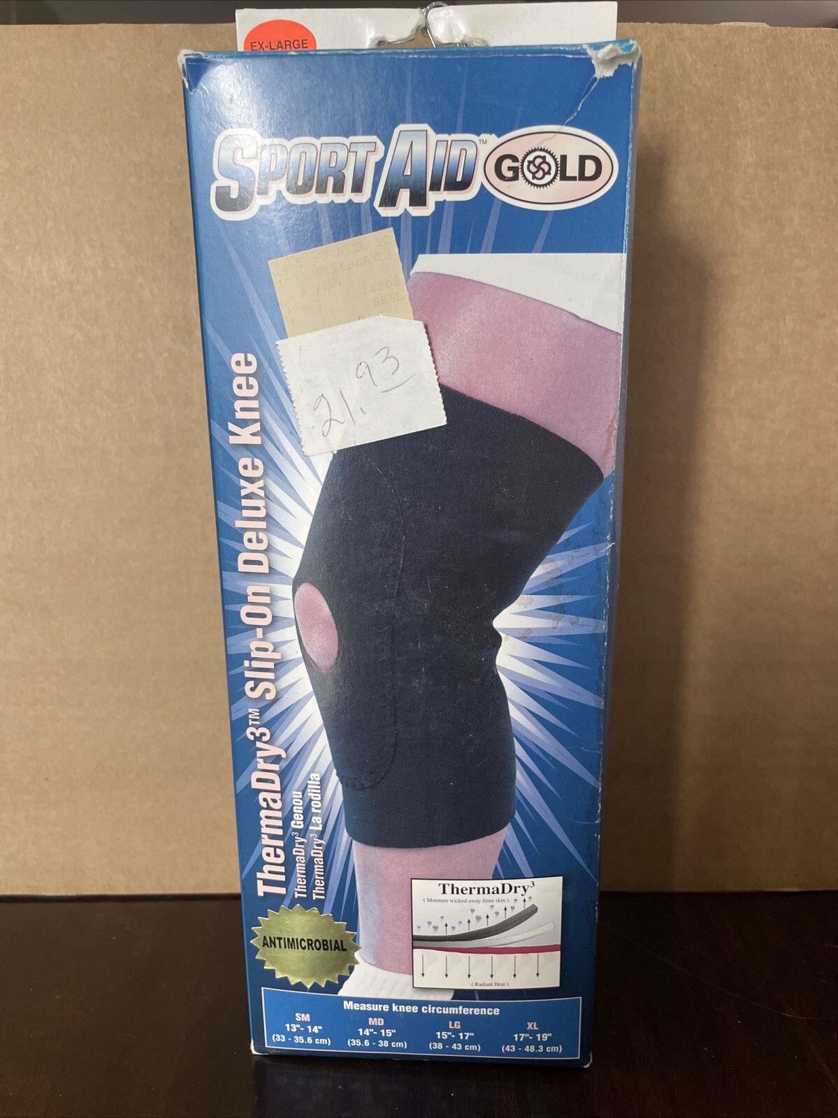 Sport Aid Gold ThermaDry3 Slip-On Deluxe Knee Brace XL