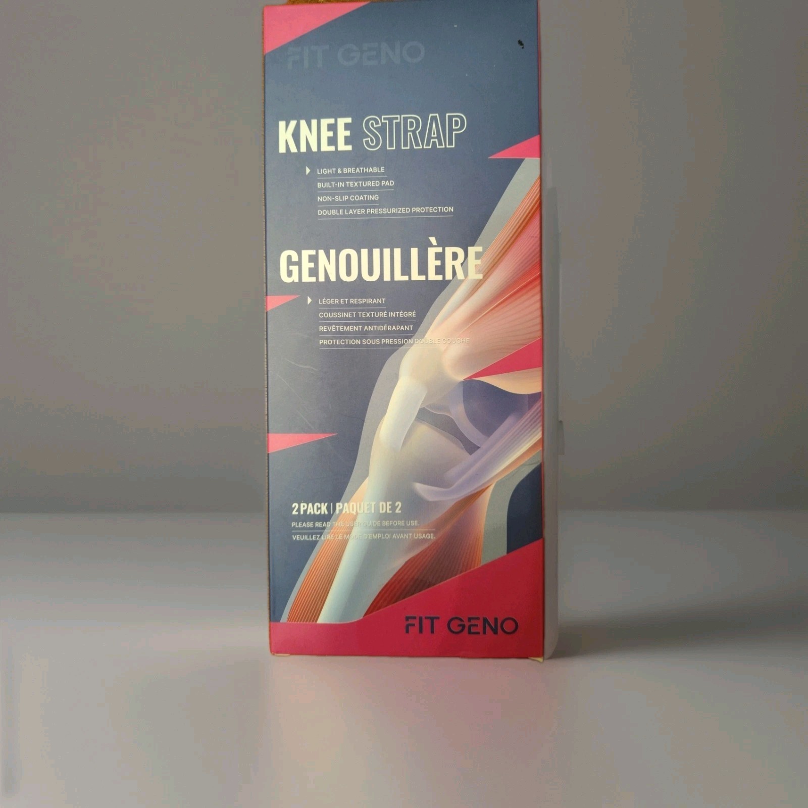 Fit Geno Pack of 2 Knee Strap Patella Tendon Knee Support Black New