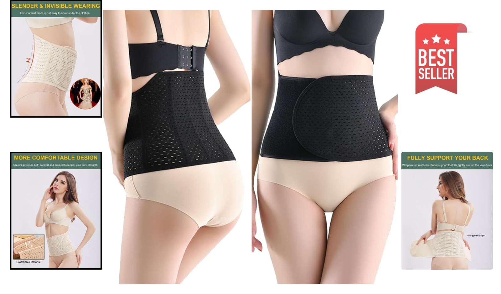 Ultimate Abdominal Binder Post Surgery – Breathable Support for Recovery, Medium