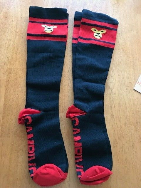 (2 Pairs) Knee High Compression Socks Size S/M Black/Red & Yellow NWT FAST SHIP