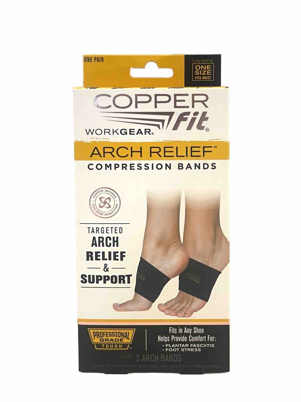 Copper Fit Arch Relief Compression Bands, Professional Grade Plantar Fascitis