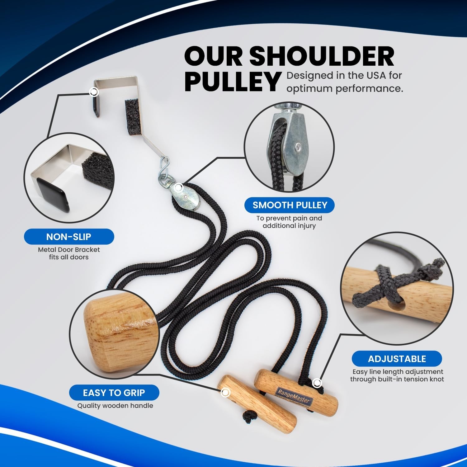 Post-Surgery Shoulder Pulley with Non-Slip Metal Bracket – Supports Recovery