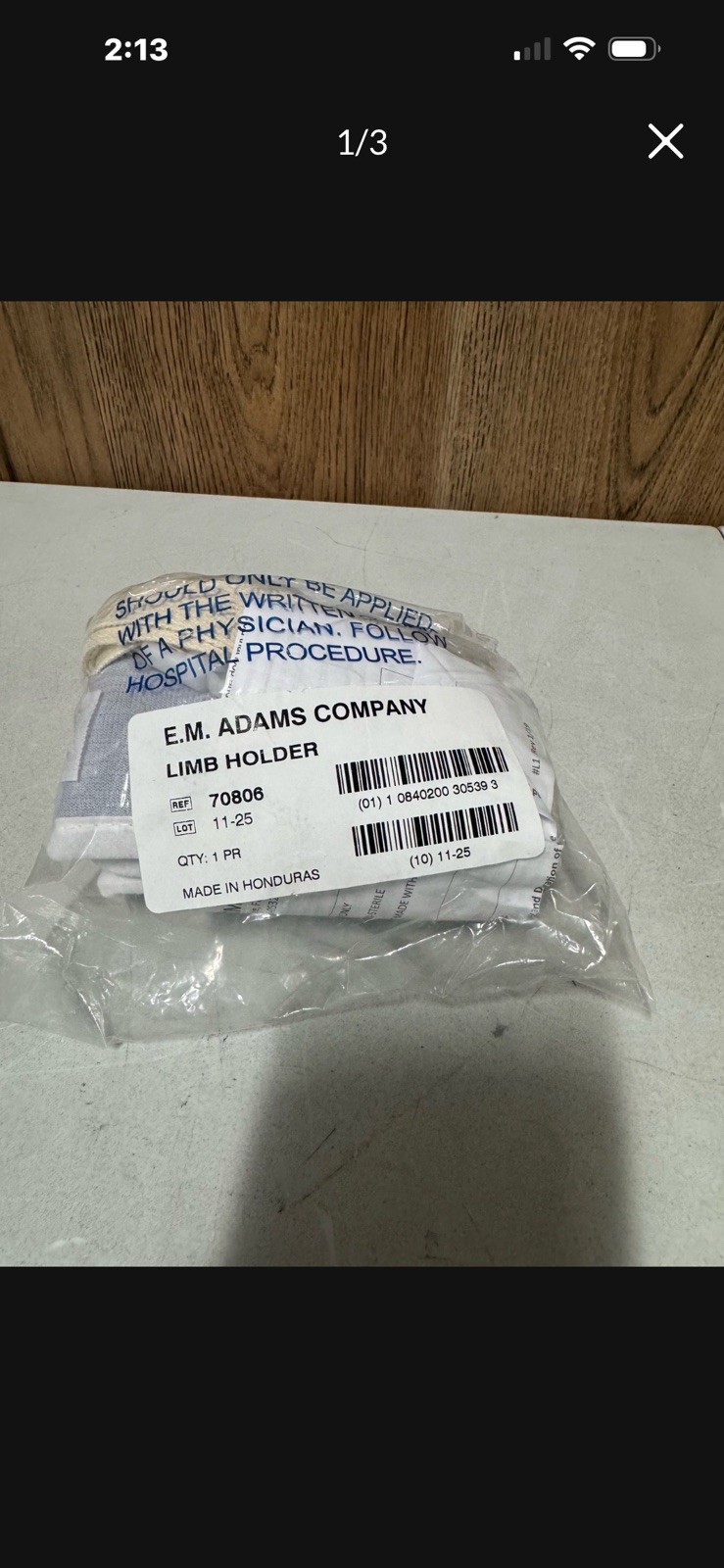 E.M. Adams Limb Holder REF 70806 Pair New Sealed Supply