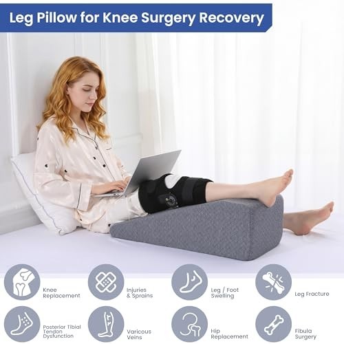 Leg Elevation Pillow for After Surgery 27 Inch Wedge for Knee Hip Ankle Support
