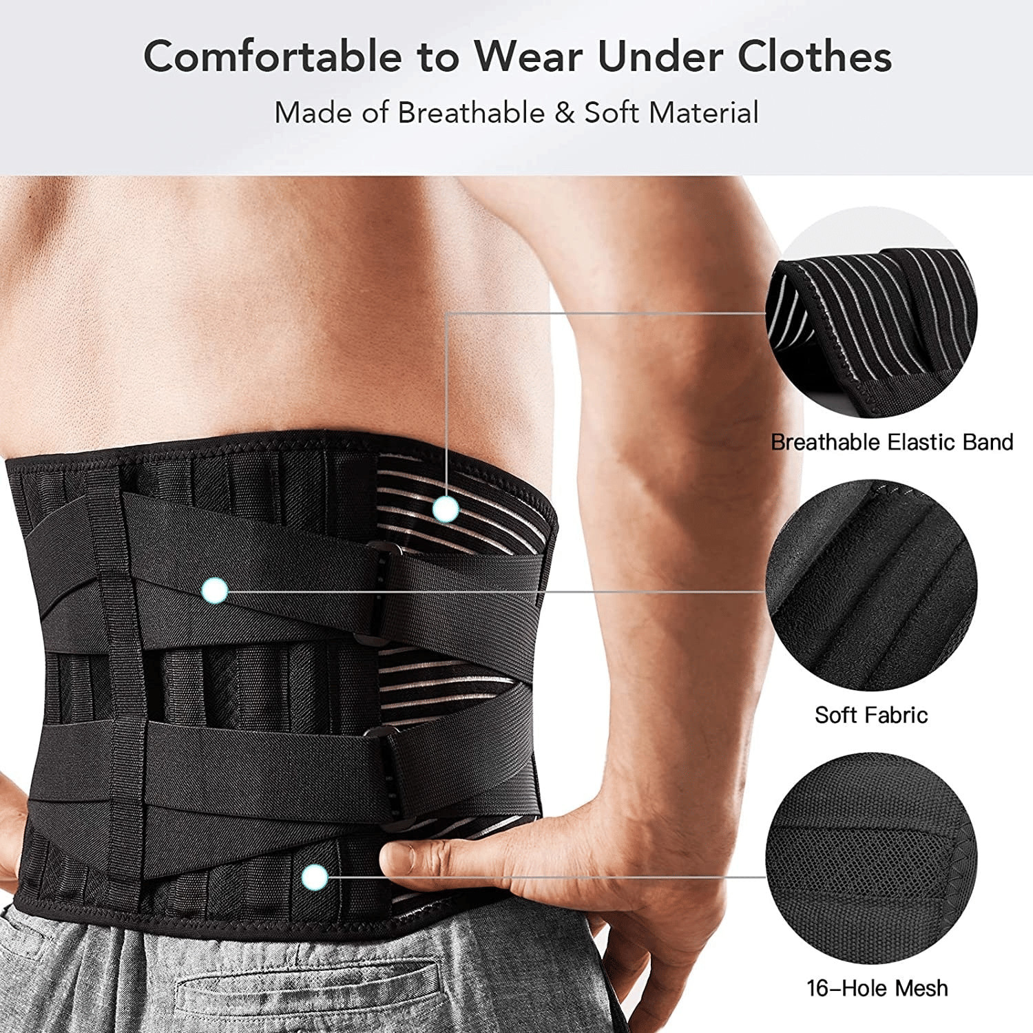 Adjustable Lower Back Support Brace Lumbar Pain Relief Waist Belt For Men Women